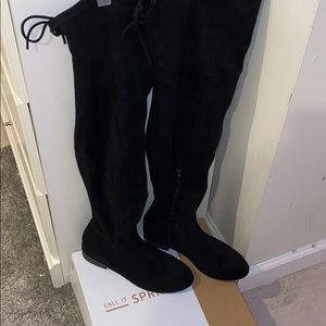 Thigh High Black Suede Boots